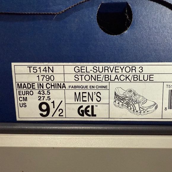 ASICS GEL-SURVEYOR 3 STONE/BLACK/BLUE - T514N-1790 - Picture 1 of 6